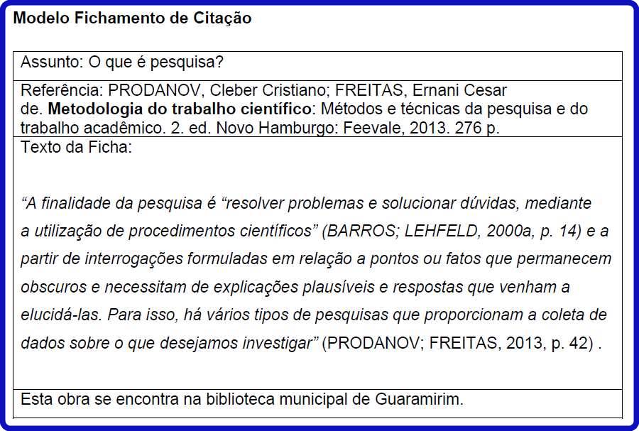 como fazer um fichamento