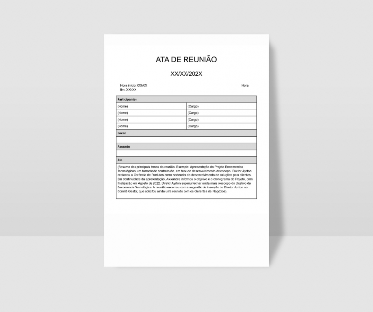 Modelos de Ata de Reunião Grátis: Word