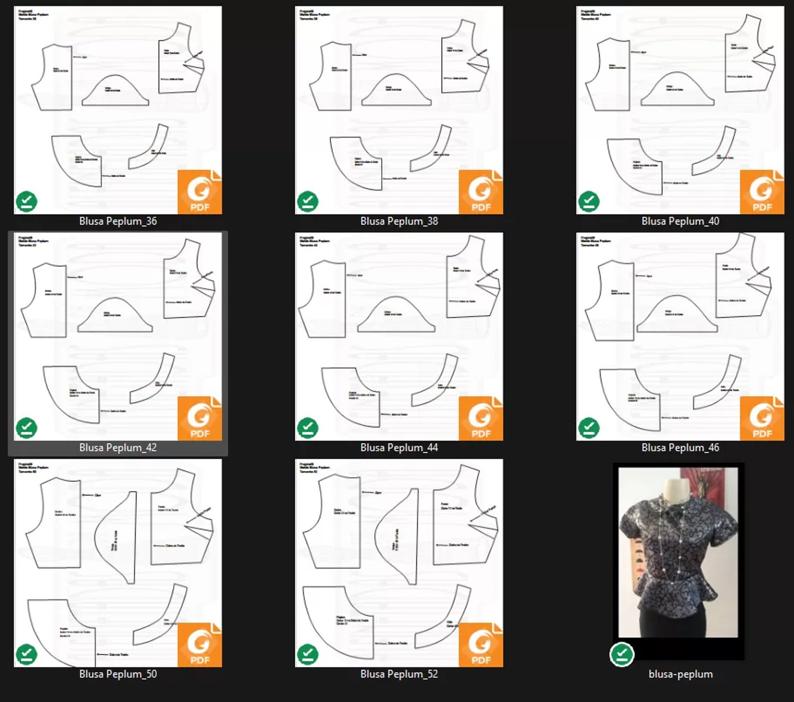 molde de blusa peplum