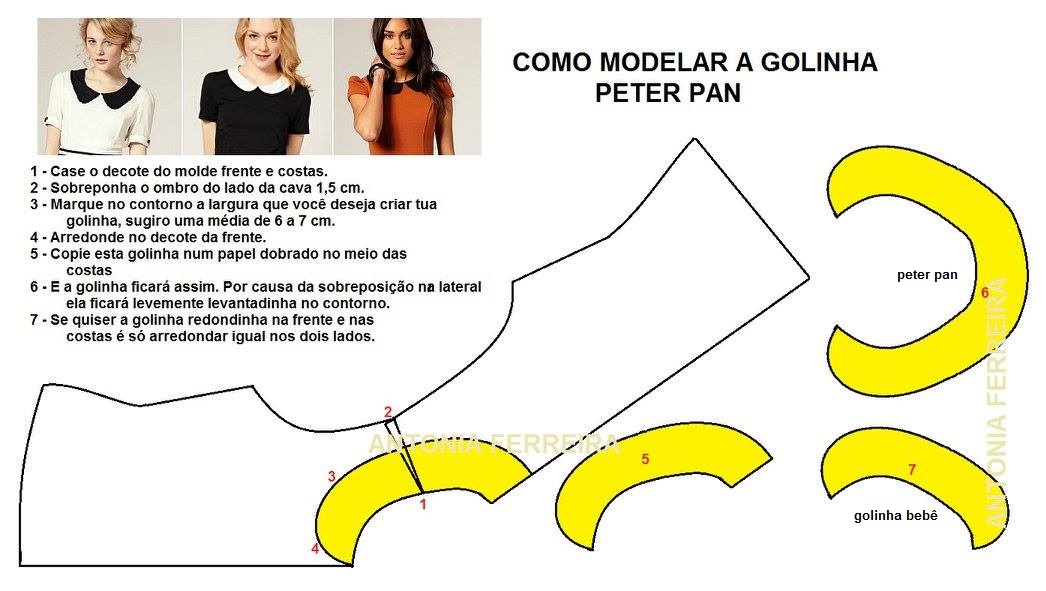como fazer uma gola peter pan