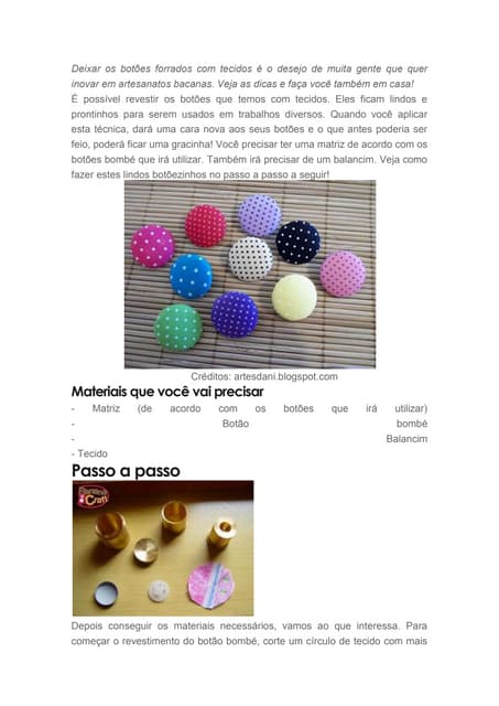 técnica fuxico para botões