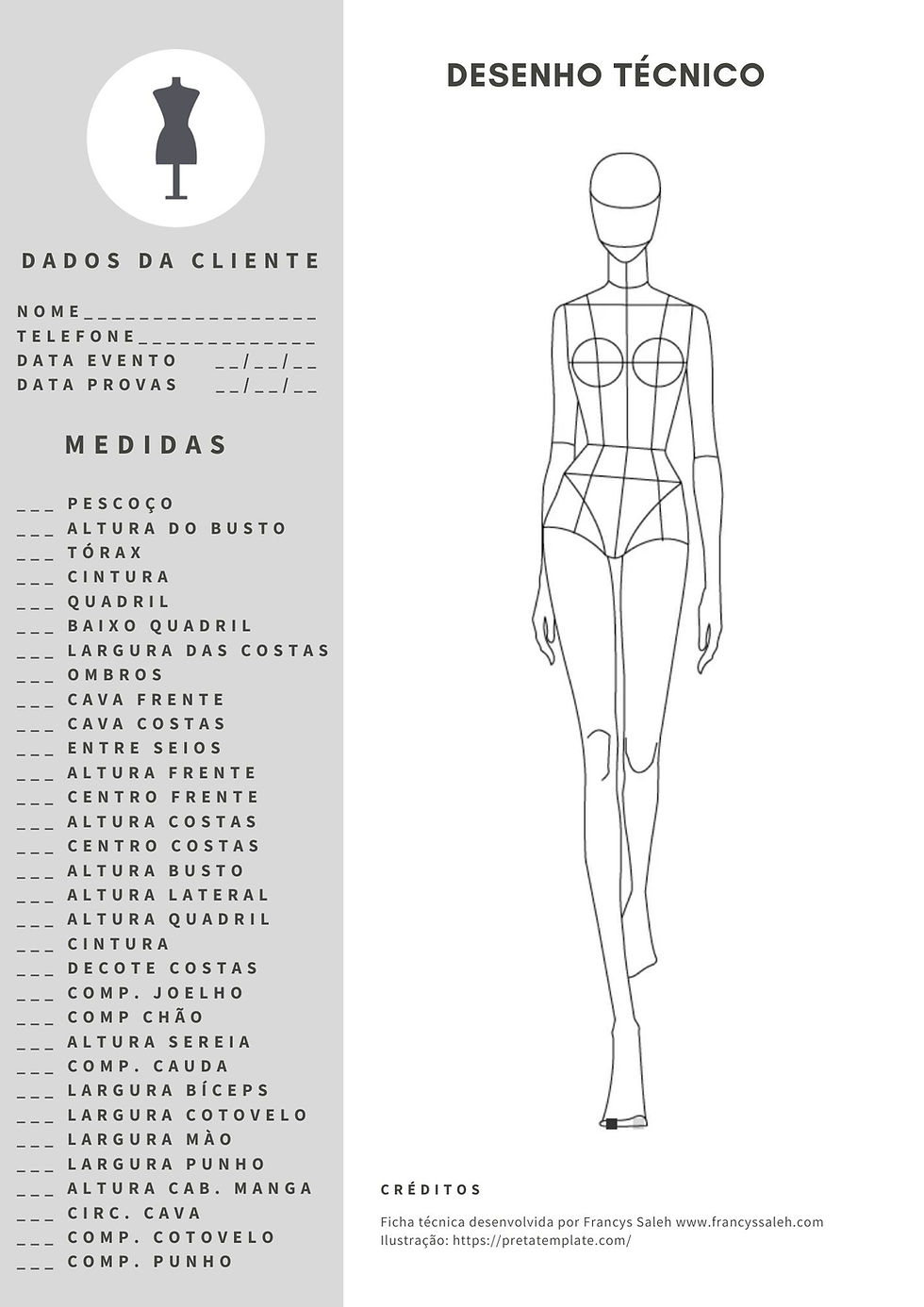 como interpretar uma ficha técnica de roupa