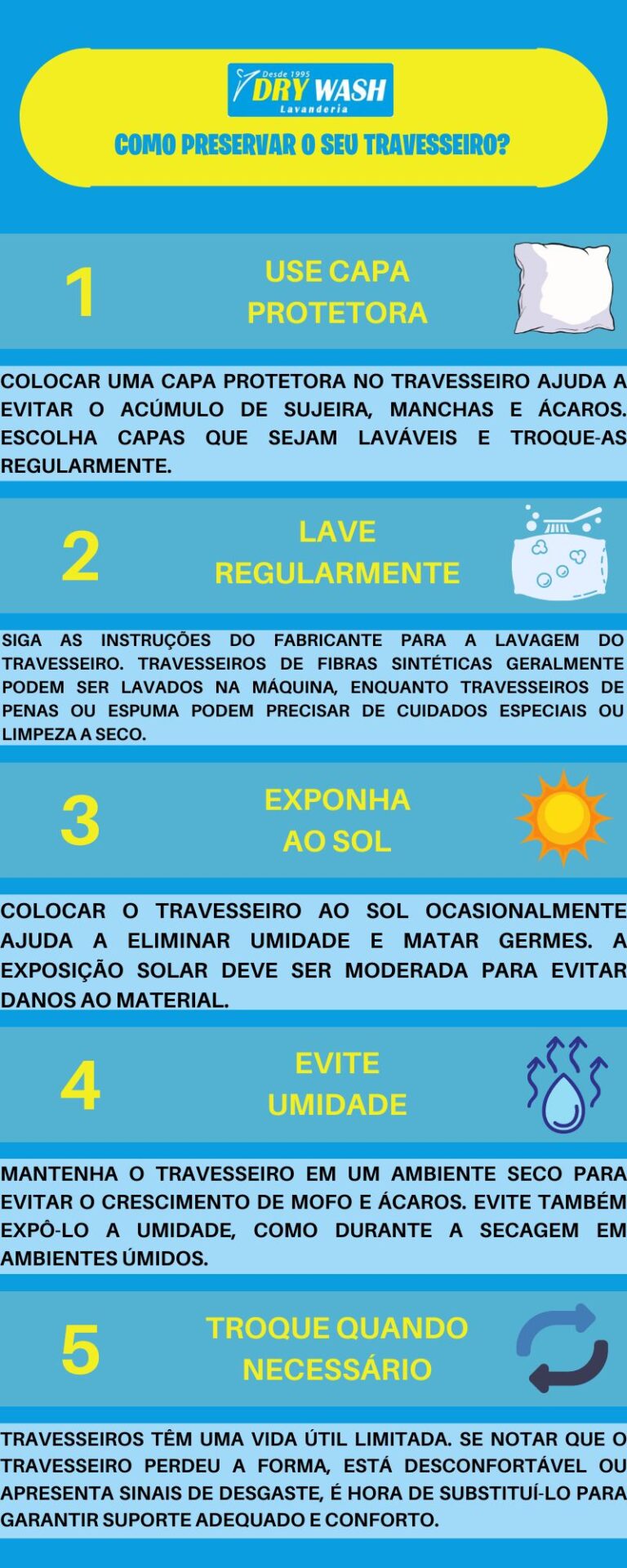 Dicas para secar travesseiros rapidamente