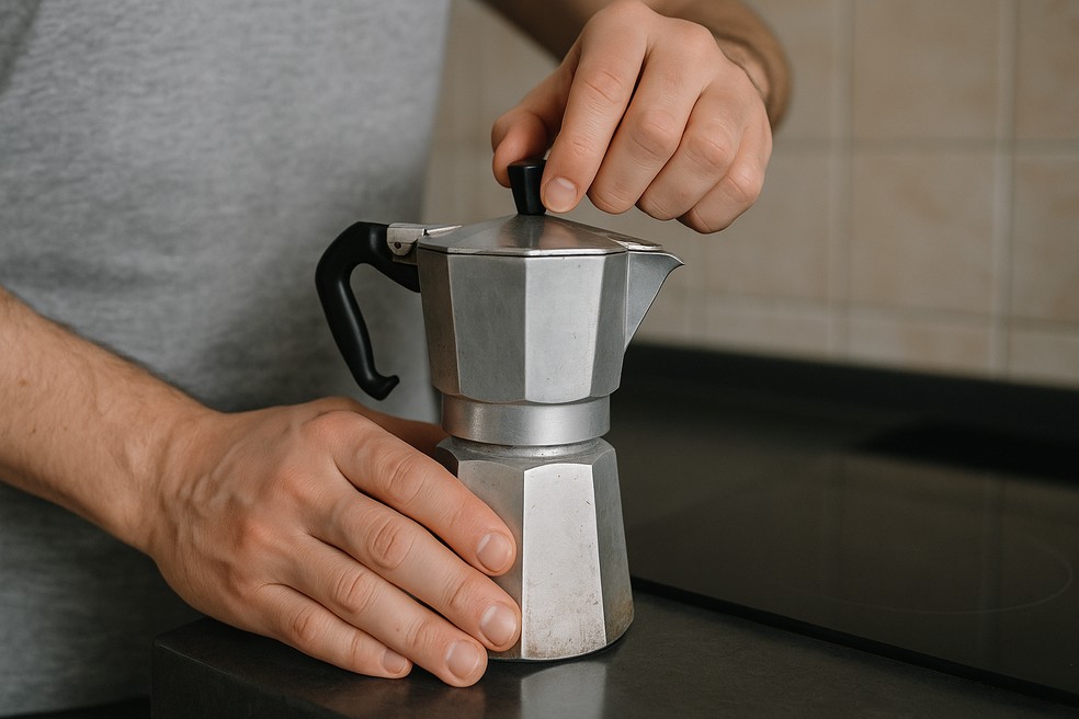 rotina de limpeza para cafeteira italiana impecável