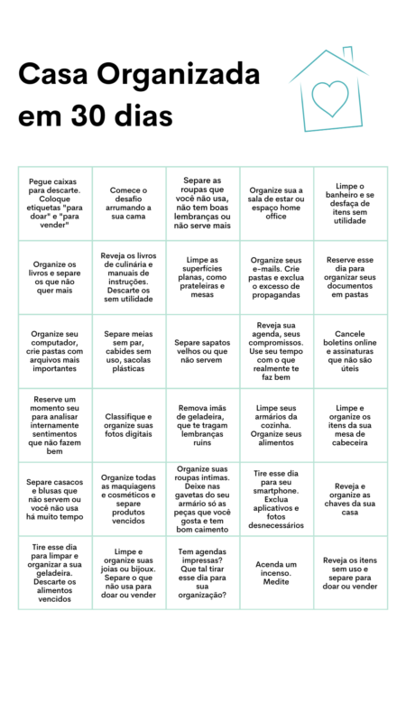 como organizar a casa em 30 minutos
