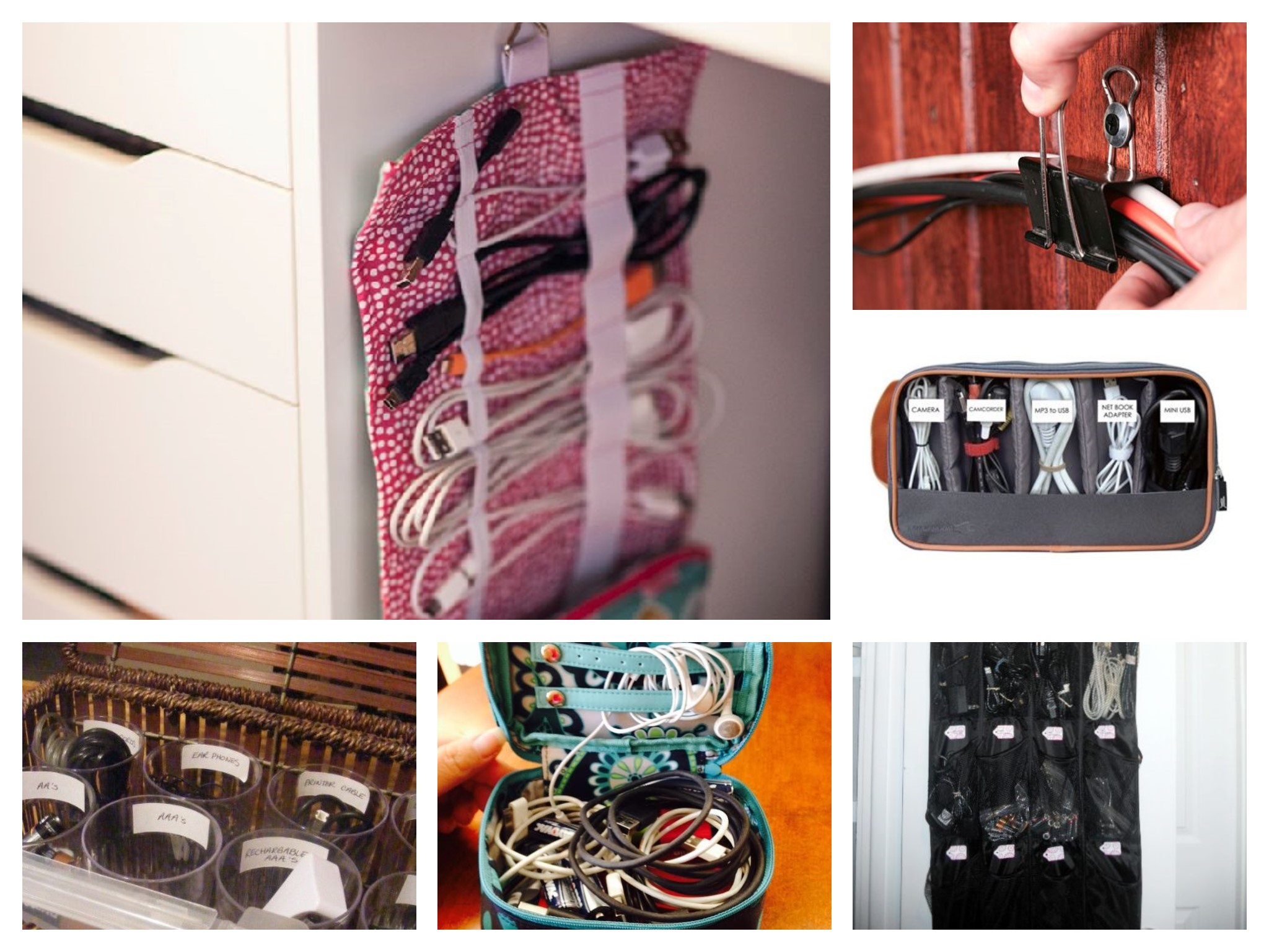 como organizar cabos de carregador