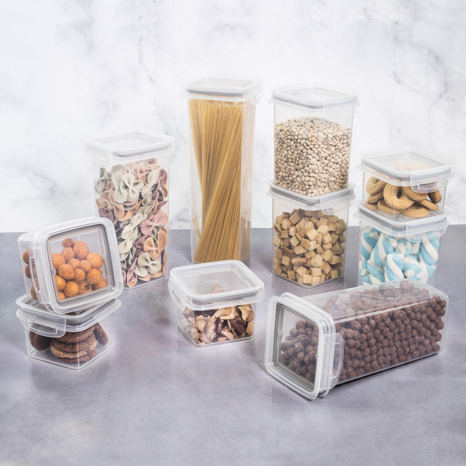 como organizar os potes de plastico