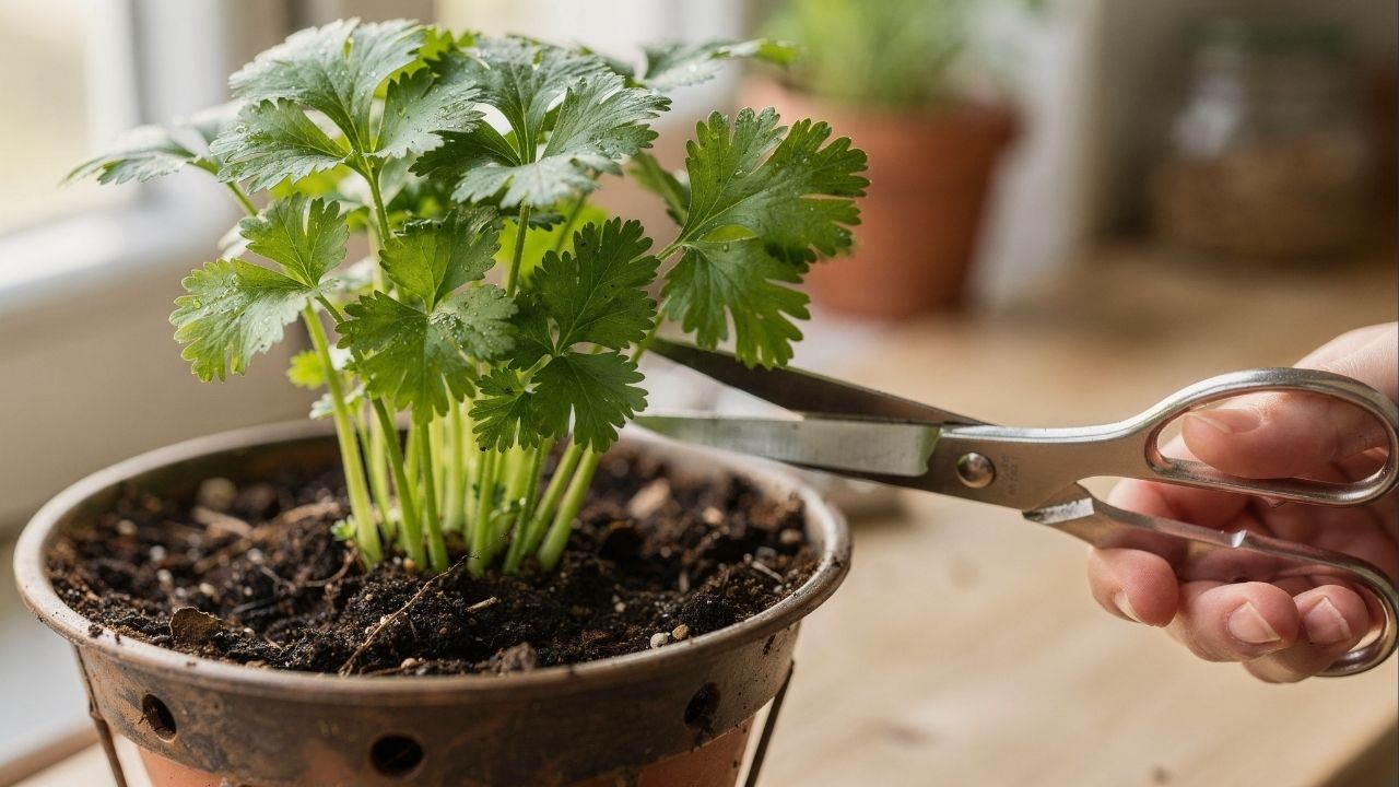 cuidados com a planta de coentro