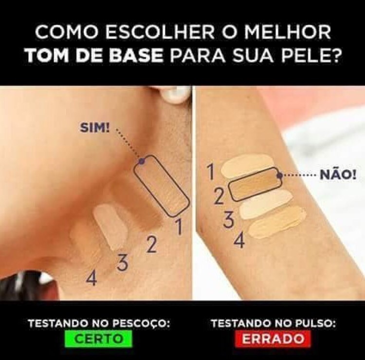 como testar cor de base