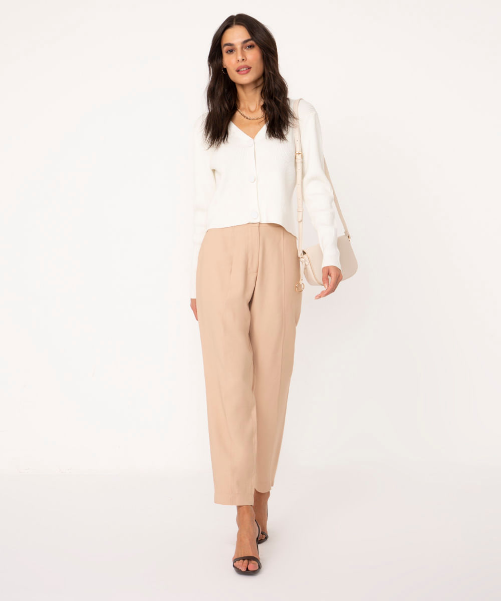 como usar calca alfaiataria bege