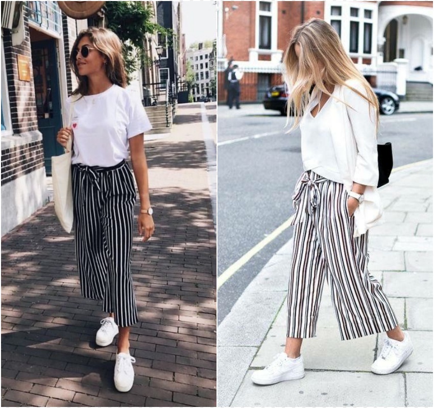 como usar calca pantalona com tenis