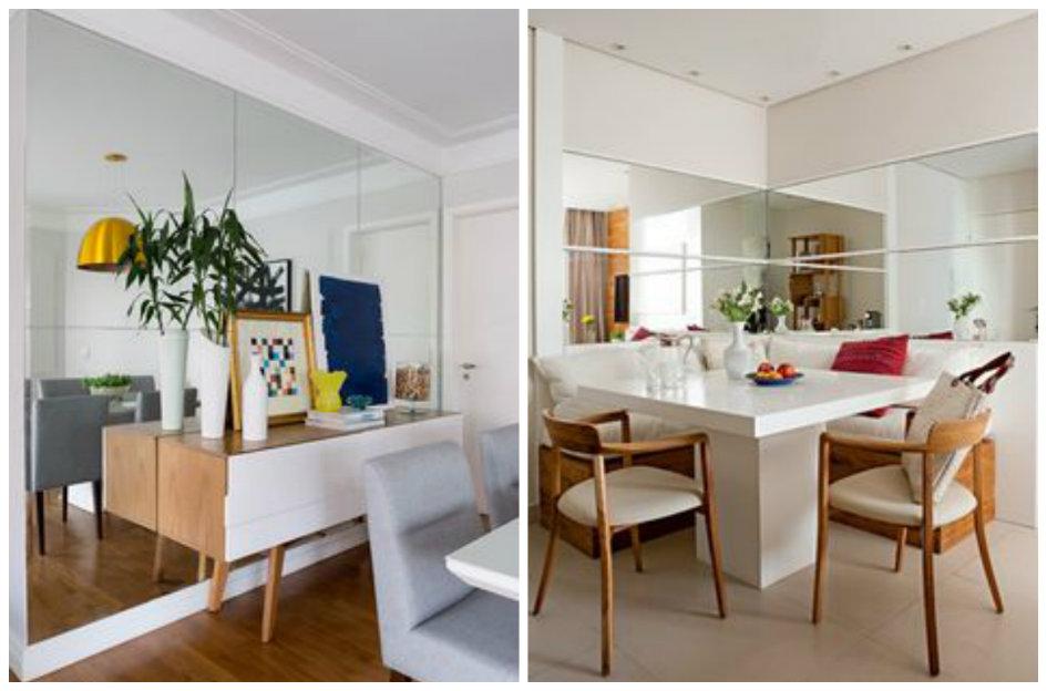 como usar espelho para ampliar a sala