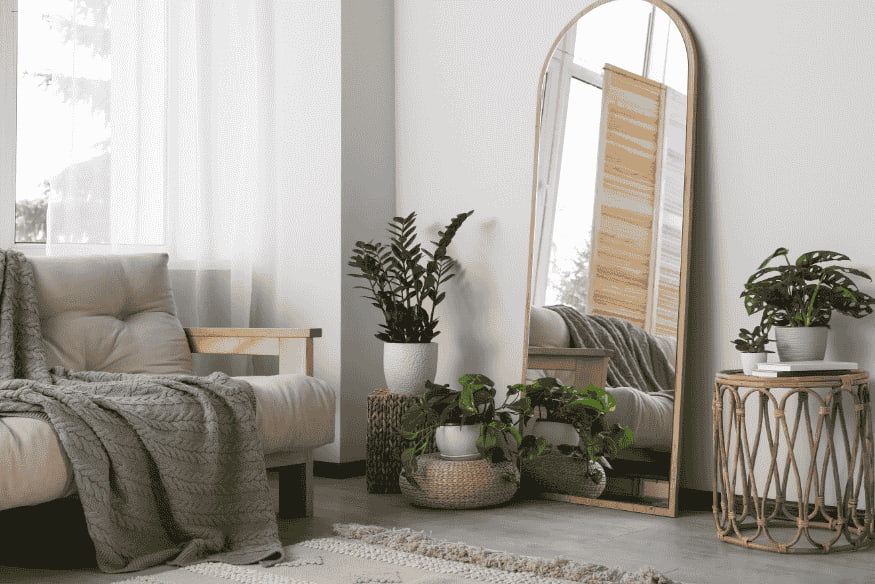 como usar espelho para ampliar a sala