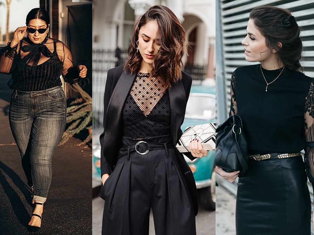 como usar transparência em looks de trabalho