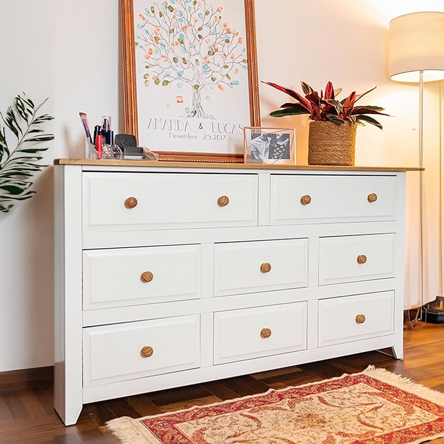 comoda branca 6 gavetas com pe courino