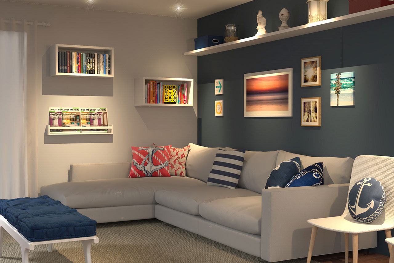 combinações de cores modernas para sala