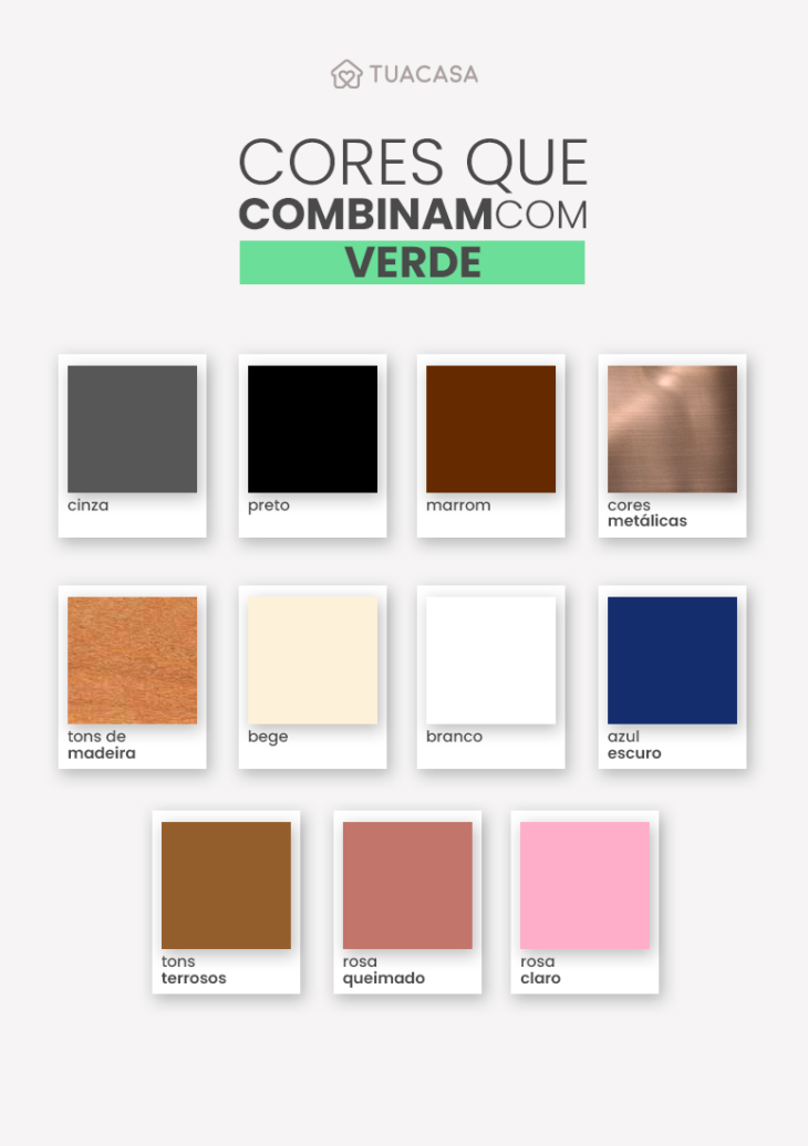 combinações de cores com verde para looks