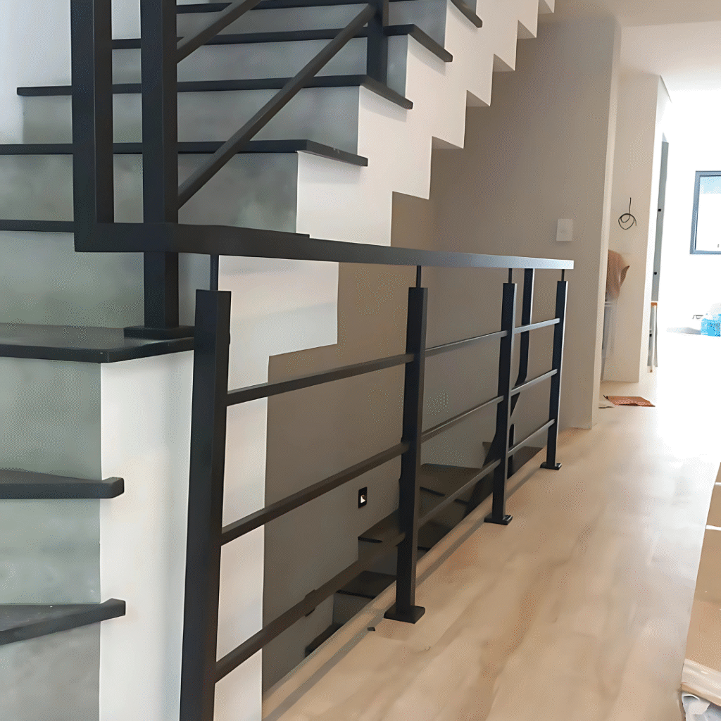 corrimão de madeira com instalação