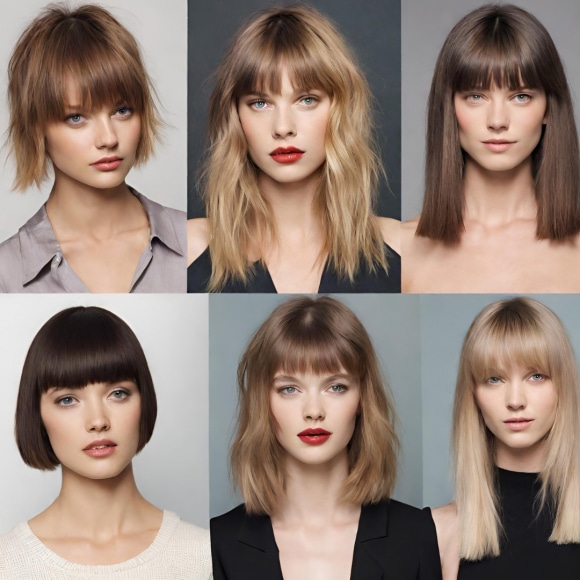 corte em u com franja vs corte em v com franja