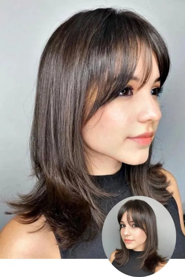 corte de cabelo feminino u com franja