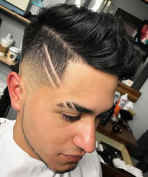 ideias de corte masculino com dois risquinhos