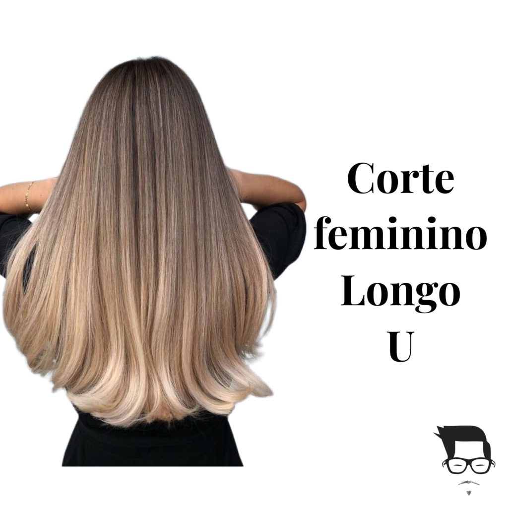 corte em u ou corte em v para cabelo longo