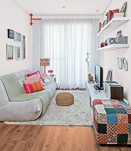 cortina para sala curta ou longa