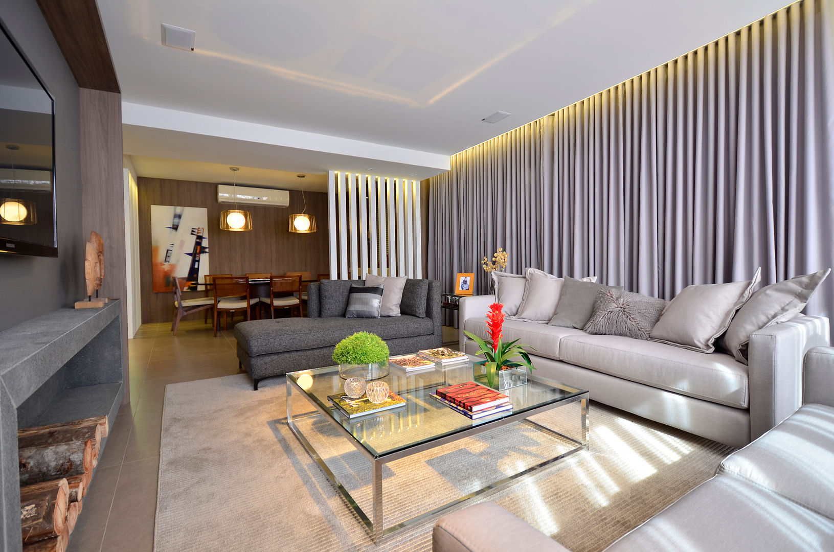 cortina curta ou longa para sala