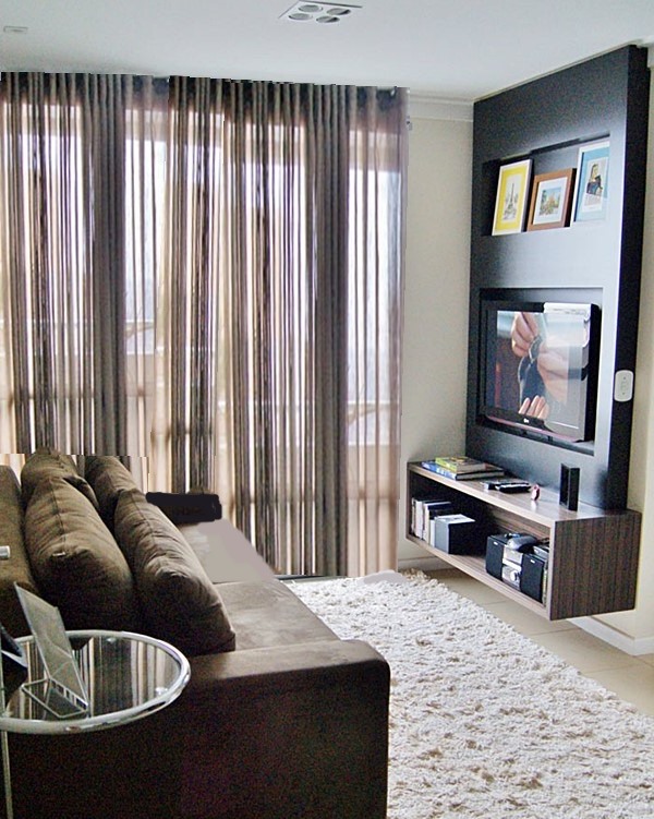 tipos de cortinas para sala com porta de vidro