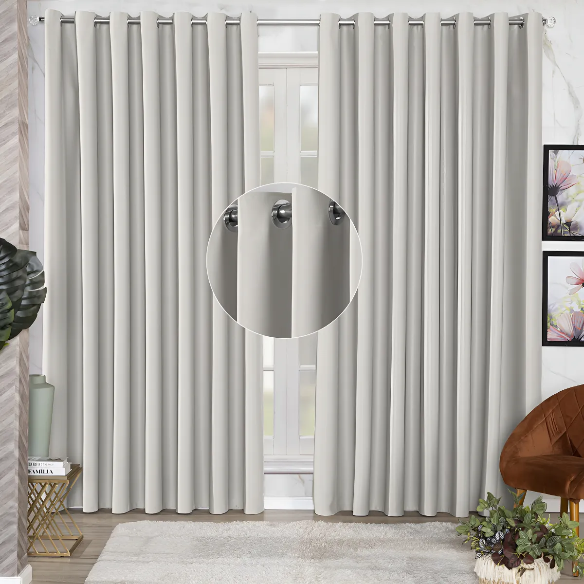 cortina para porta de vidro da sala