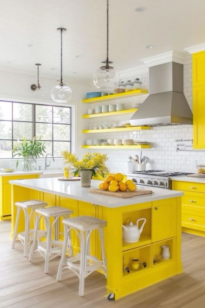 ideias de aplicacao de cozinha amarela
