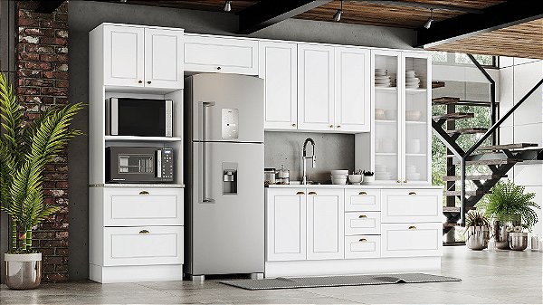 cores que combinam com cozinha americana branca