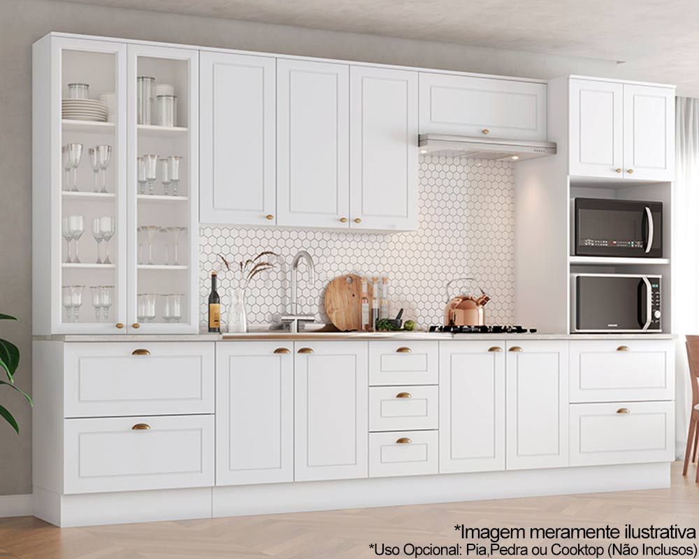 cores que combinam com cozinha americana branca