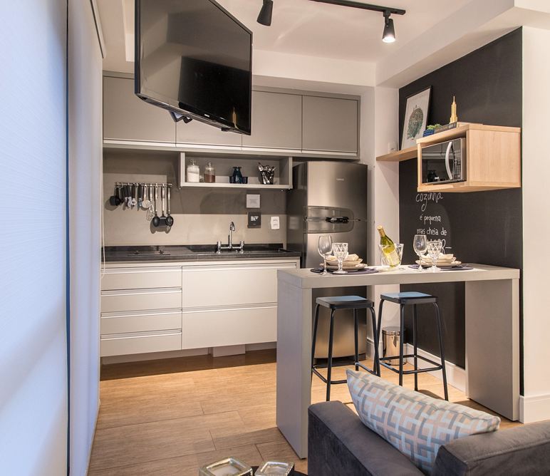 cozinha americana com bancada