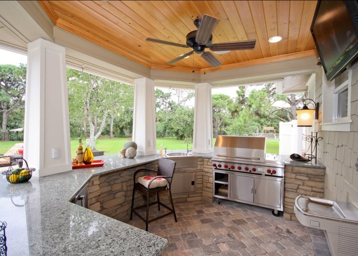 cozinha com área gourmet integrada