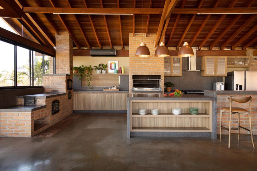 cozinha com area de lazer