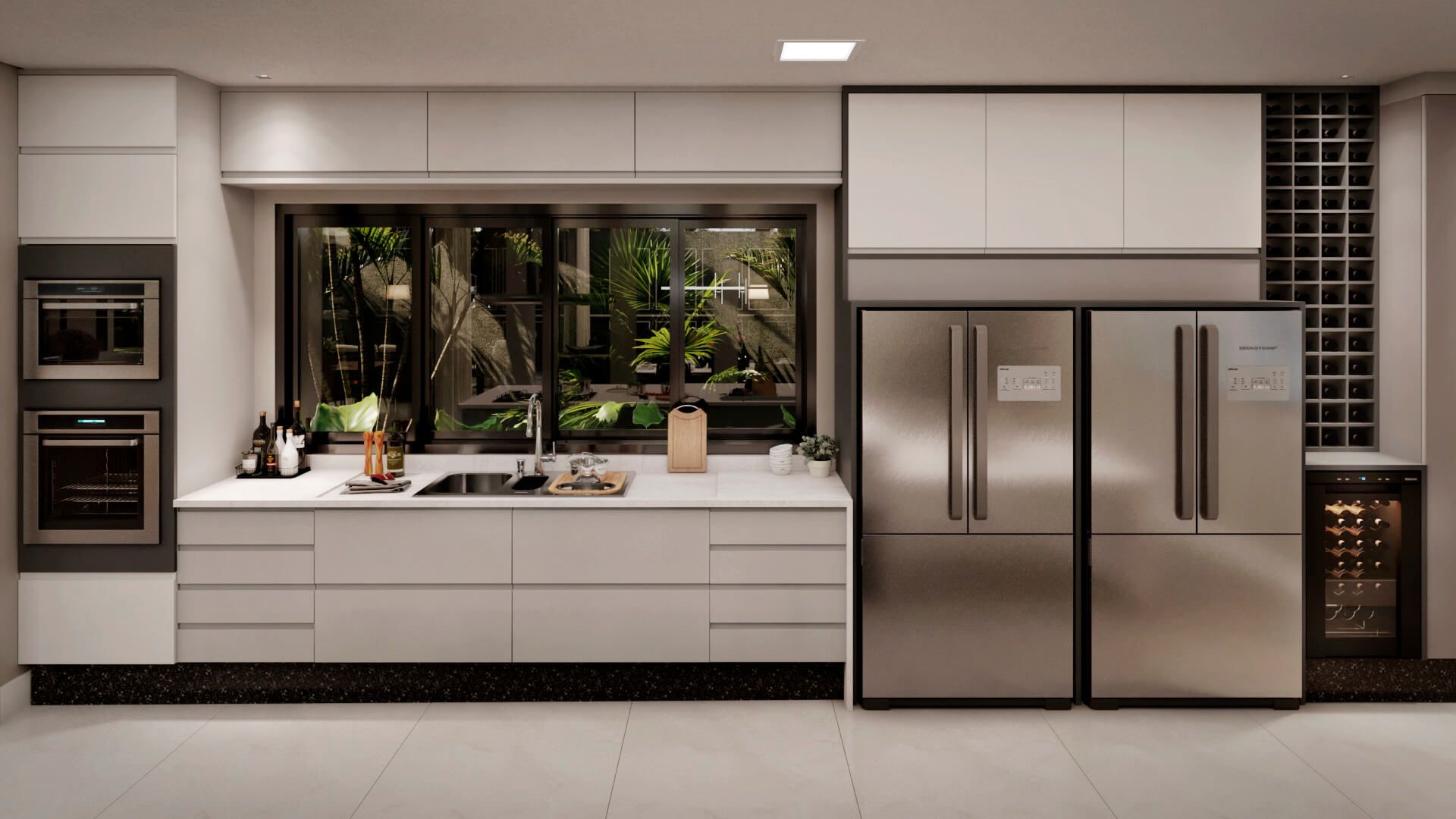 armário de cozinha até o teto para apartamento pequeno