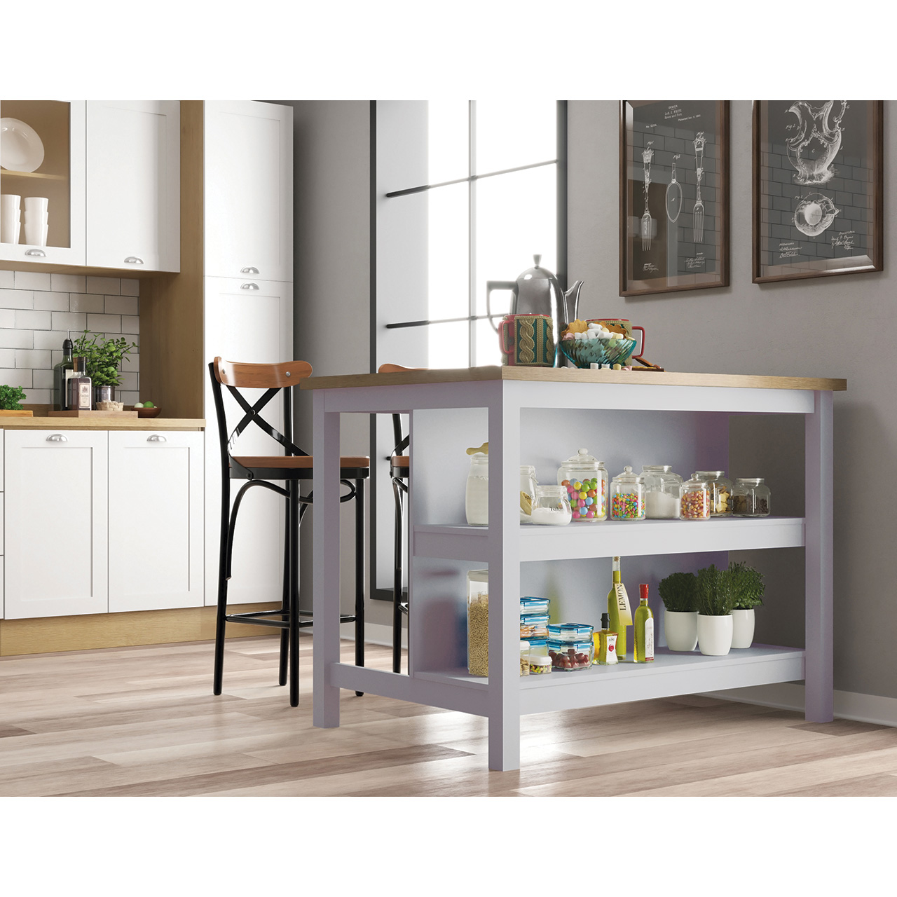 instalar cozinha com ilha pequena