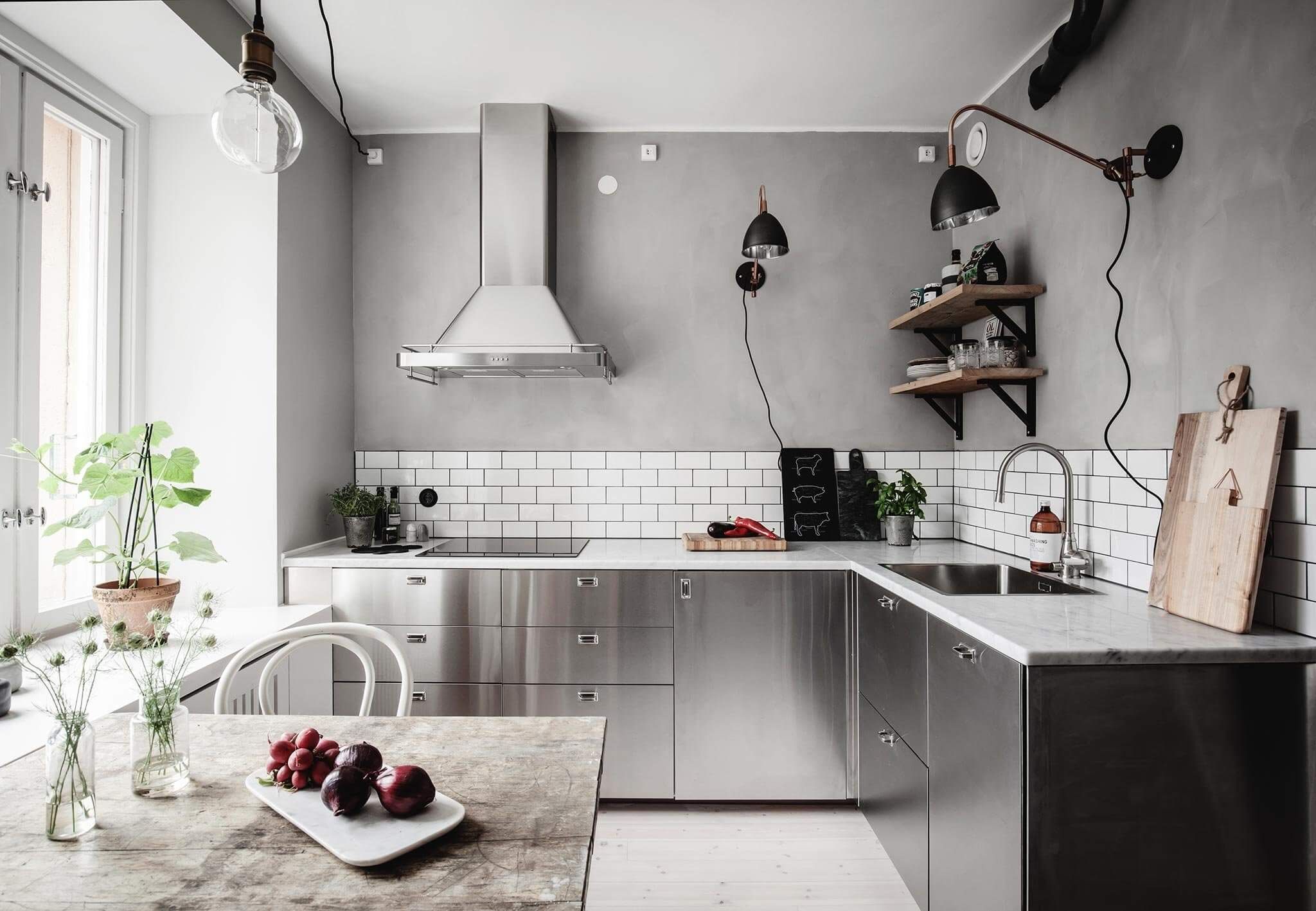 como evitar cozinha cinza escandinava fria