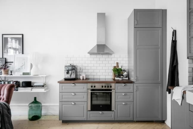 cozinha escandinava cinza