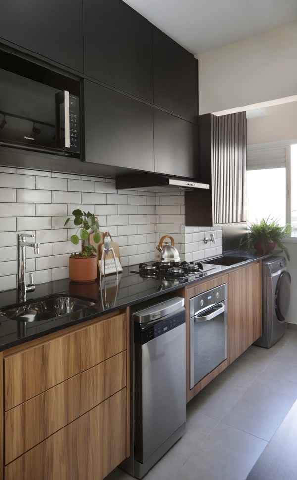 como integrar lavanderia na cozinha