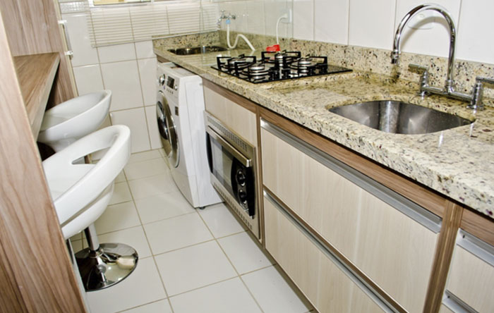 móveis planejados para cozinha com lavanderia