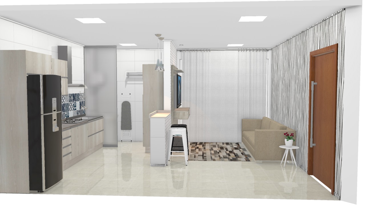 como integrar lavanderia na cozinha