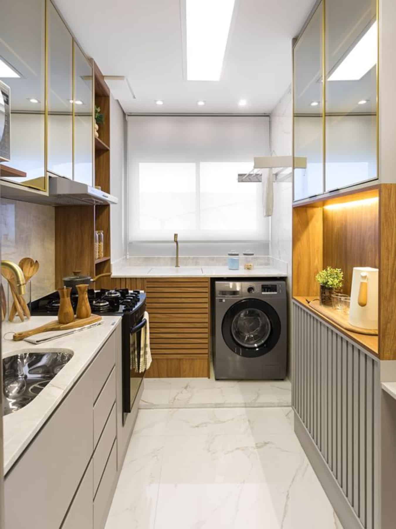 cozinha integrada com lavanderia