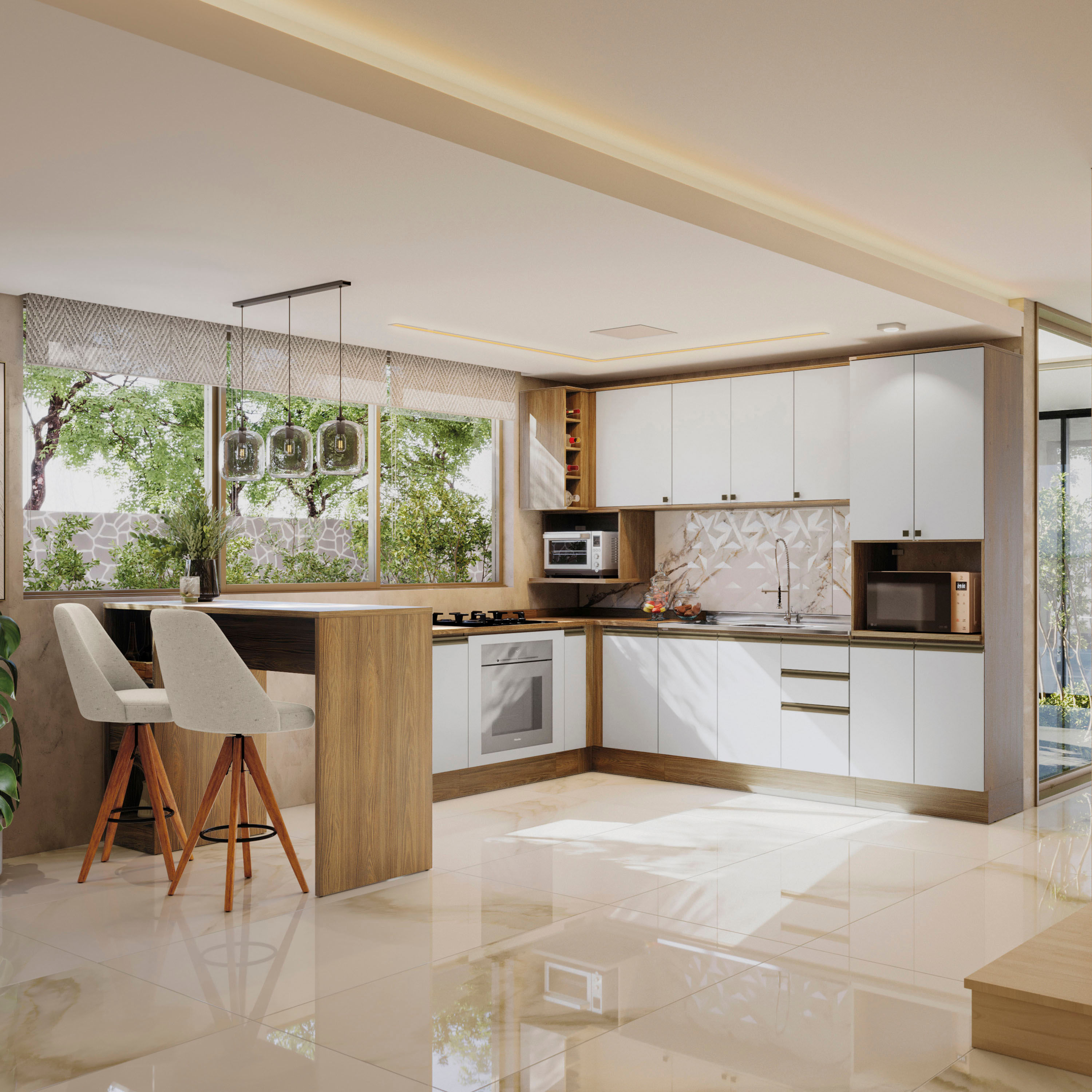 instalação de cozinha de canto