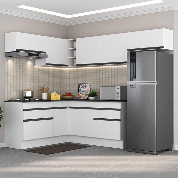 cozinha planejada com acabamento terroso