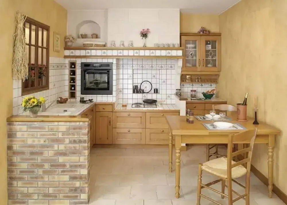 decoração cozinha rústica moderna com eletrodomésticos