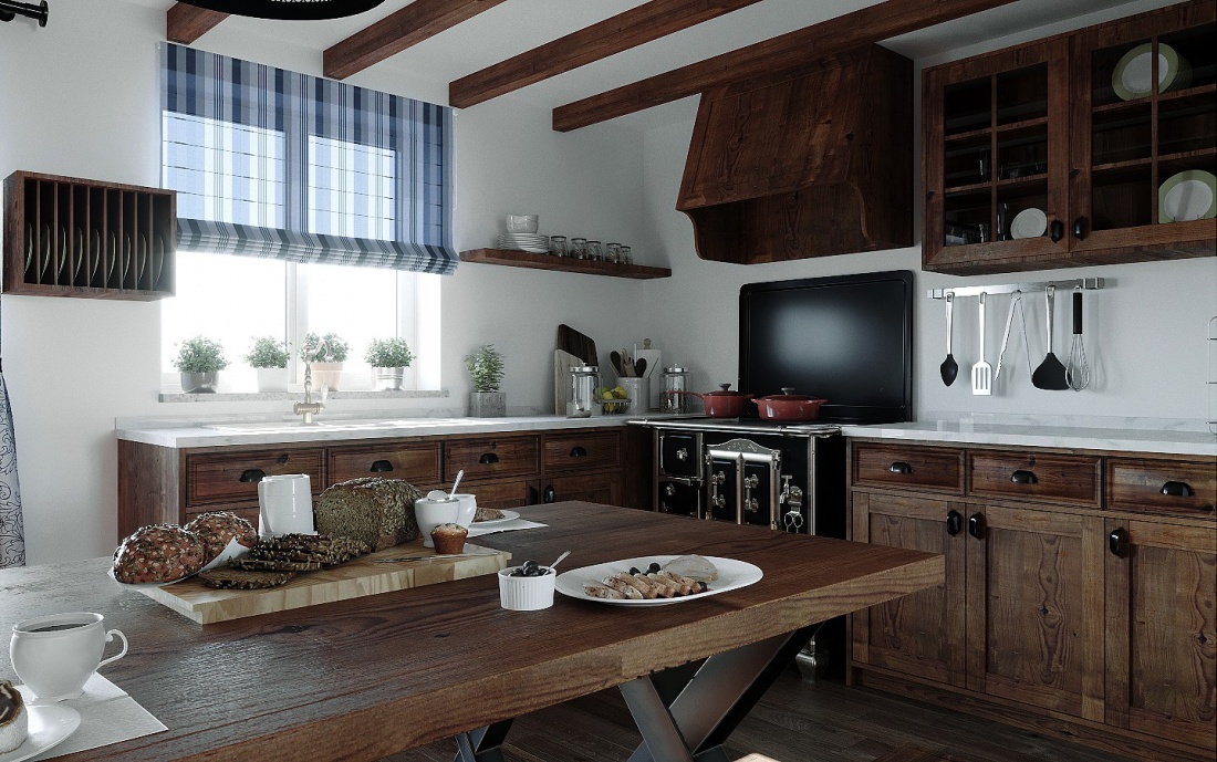 como combinar madeira de demolição com tecnologia na cozinha