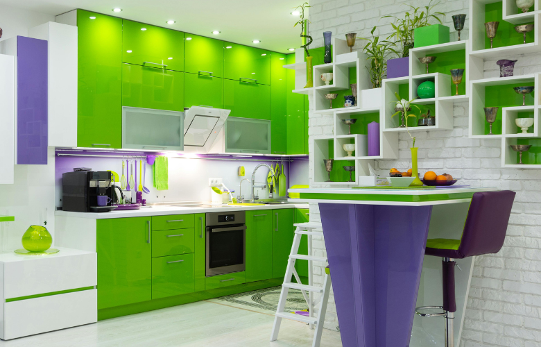 combinações de cores para cozinha verde