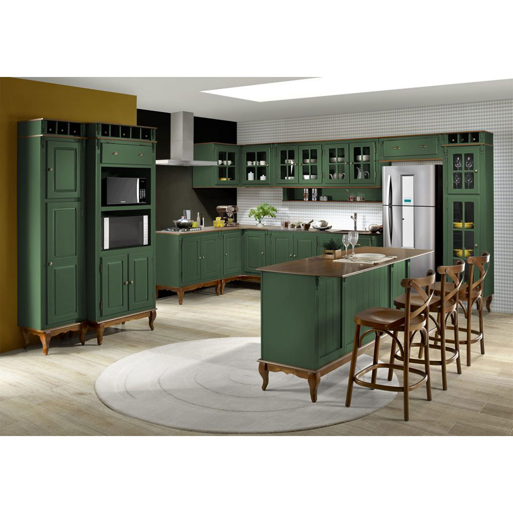 tons de verde para armários de cozinha
